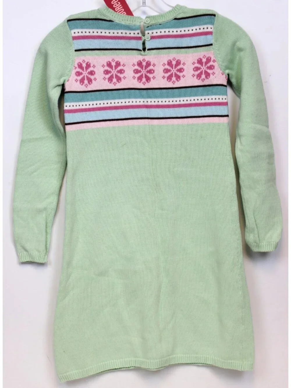 2009 Gymboree Winter Ballerina Sweater Dress sz 10 Mint Snowflake Stri Fair Isle